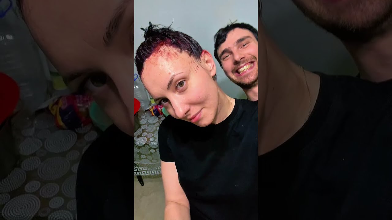 Полное видео про то как мой муж первый раз красит мне волосы #семья #кавказ #красота #юмор