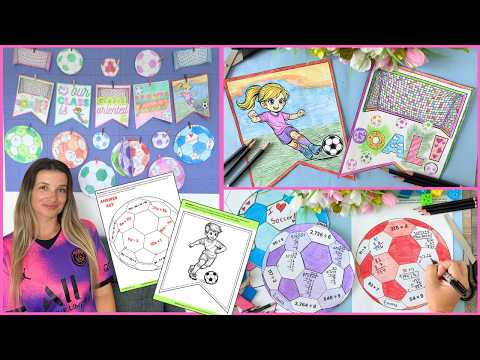 Summer School Math Activities That Students Actually Enjoy ⚽ Soccer Math Crafts Bulletin Board Ideas