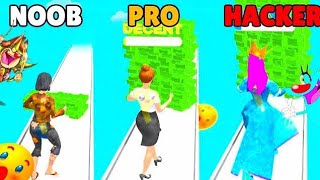 NOOB PRO vs HACKER | in Money Race 3D | with Oggy  , Jack , Boob plays Money Race 3D 😋😋