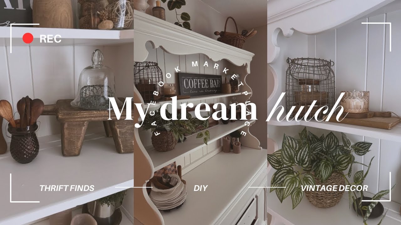 DIY + DECORATE AND PAINT MY HUTCH WITH ME | Thrifted Treasures, Vintage Finds + Hobby Lobby Haul