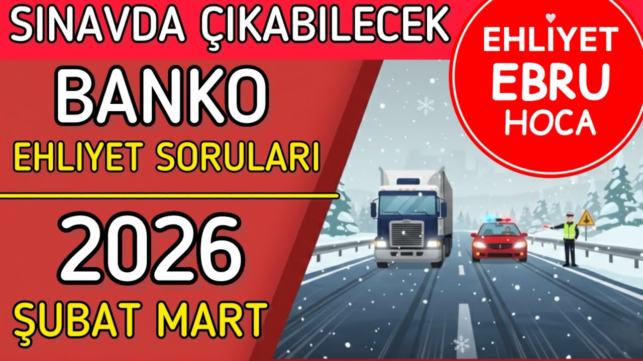 SINAVDA ÇIKAR/ EHLİYET SINAVI ŞUBAT MART SORULARI / EHLİYET SINAV SORULARI 2026/ ANİMASYONLU SORULAR