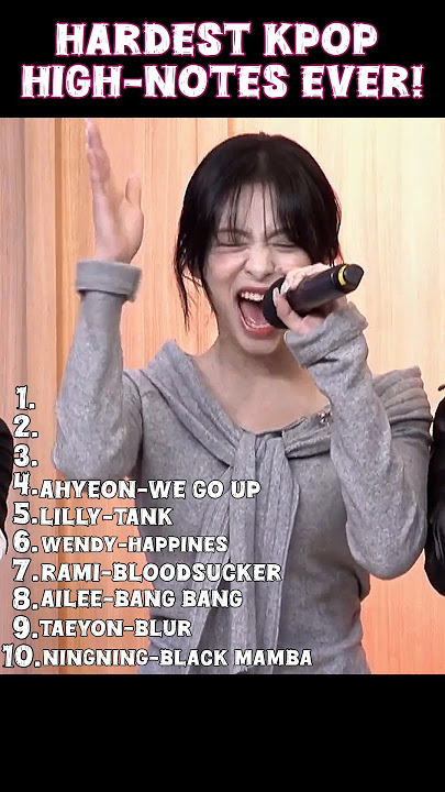 TOP 10 HARDEST K-POP HIGH-NOTES #blackpink #bts #babymonster #shorts #fypシ