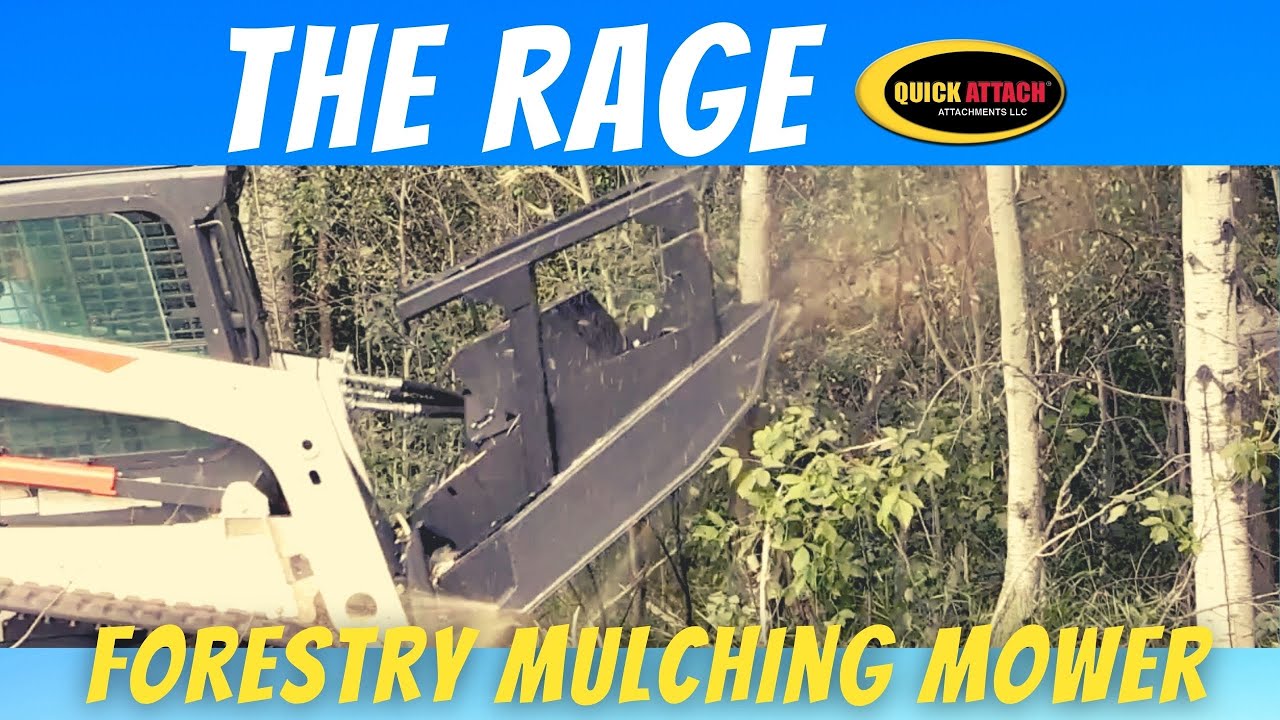 Quick Attach® The Rage™ Forestry Mulching Mower Skid Steer Attachment