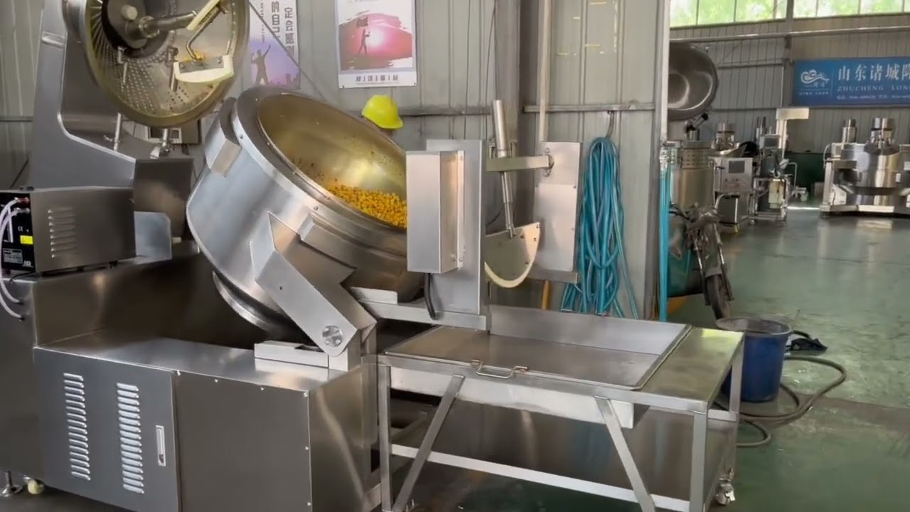 Fully automatic industrial popcorn production line popcorn cooking pot