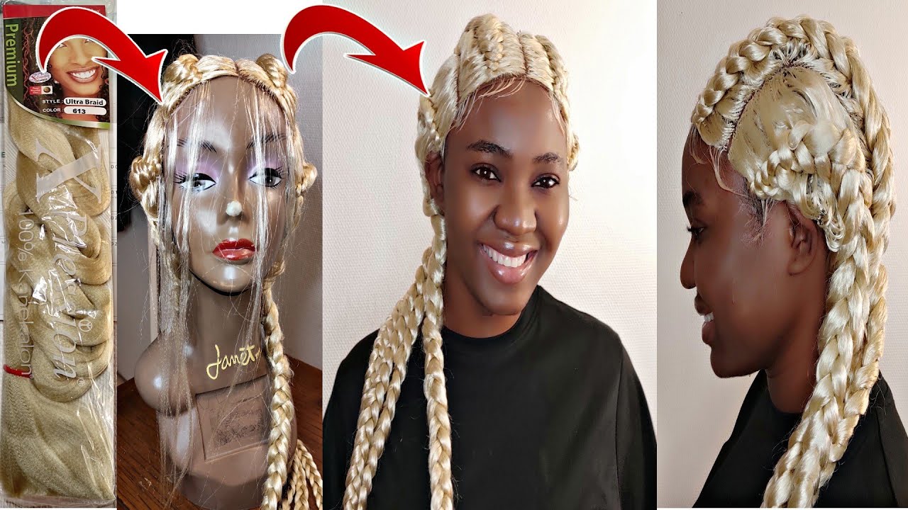 Comment faire une perruque crochet quatre tresse sans fermeture faite à la main/ chance Tressemoi