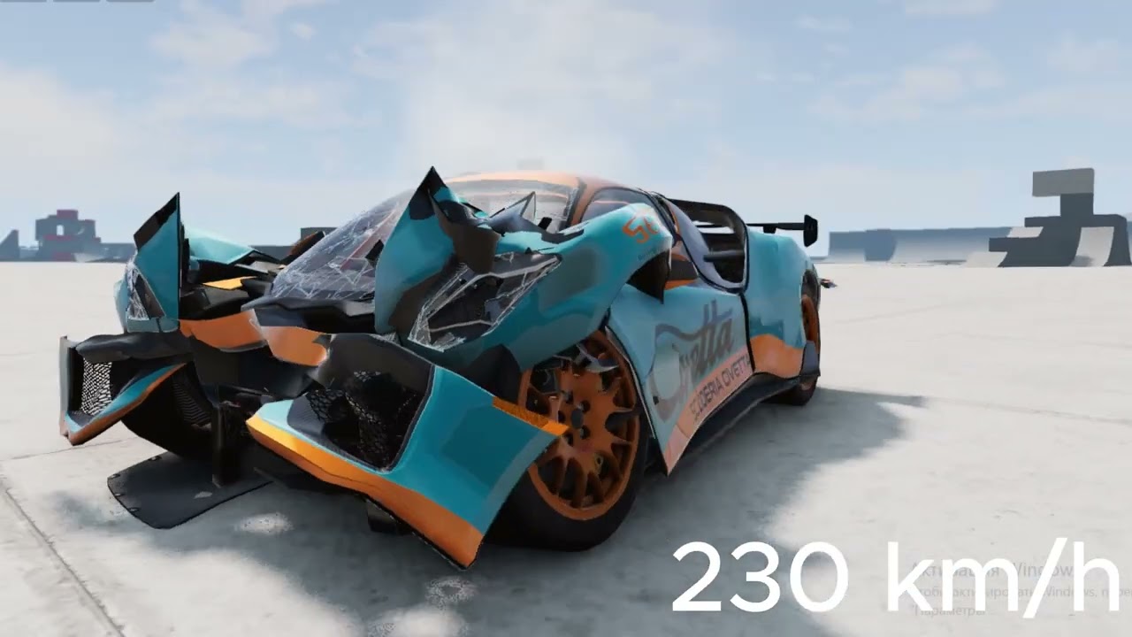 Civetta Scintilla-Race (Sequential) v Wall 300 KM/H - BeamNG Drive