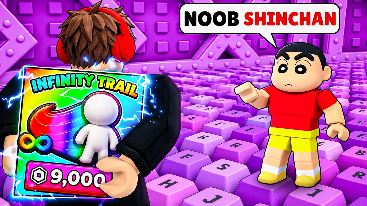 TROLLING SHINCHAN IN ROBLOX ESCAPE THE KEYBOARD !!