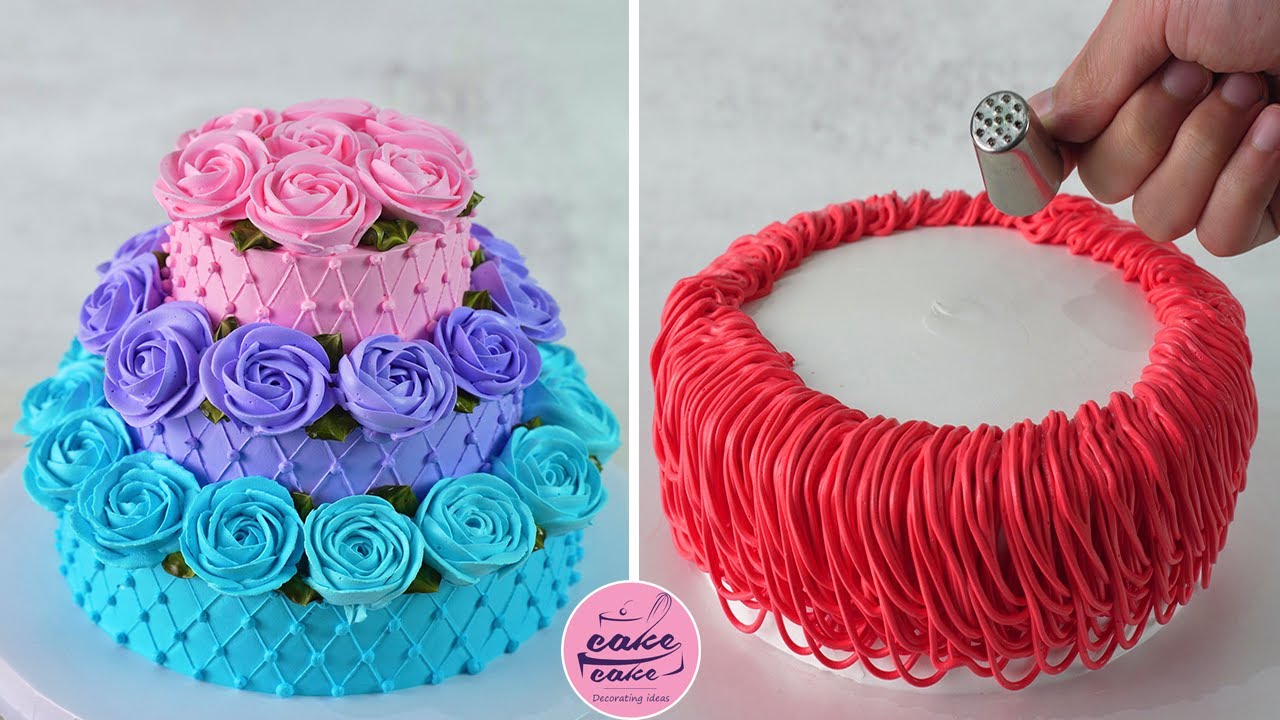 Amazing 3 Tier Rose Flowers Cake Decoration and Red Cake Design |Part 441