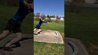 4.2 Mo Hash biggest shot put throw so far.  Slow motion.   Middle School 8th Grade #trackandfield