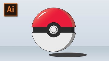 How to design Poke Ball in Illustrator | Flat Design Illustrator Tutorial | Easy to Learn