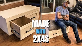 DIY Modern Bench Sofa Made from 2x4s