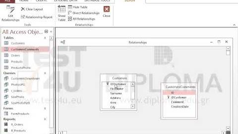 Create a one-to-one relationship between the two IDCustomer fields of the Customers and...