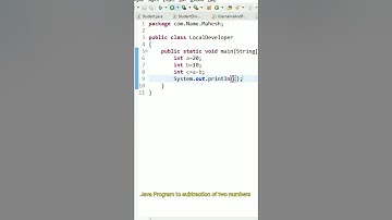 Java Program to subtraction of two numbers// Local Developer//