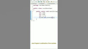 Java Program to subtraction of two numbers// Local Developer//