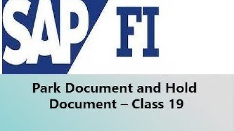 SAP FI Park Document and  Hold Document – Class 19