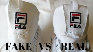 Fake vs Real Disruptor Fila Sneakers
