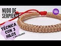 Tcnica nudo de serpiente con 3 hilos dos colores pulsera nudo de serpiente macram diy