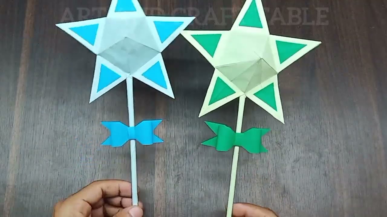 Making Paper Magic Wand / Christmas Paper Craft / Paper Star Wand