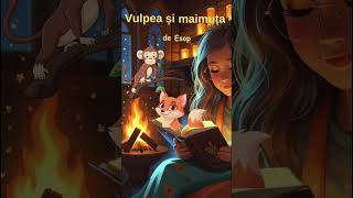 Vulpea și Maimuța de Esop 🦊🐒 Fabule pentru Copii | Biblioteca lui Teo #shorts
