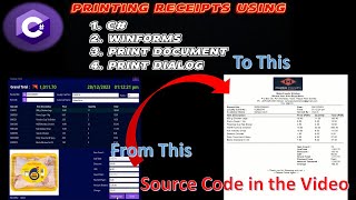 How to Generate and Print Receipts | C# | Windows Forms | Print DataGridView & Print Controls