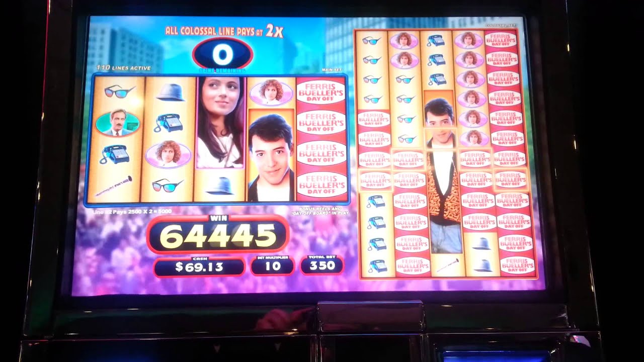 Ferris Bueller's Day Off slot machine bonus BIG WIN (Coushatta) YouTube