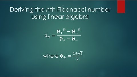 The Fibonacci number formula derived using linear algebra