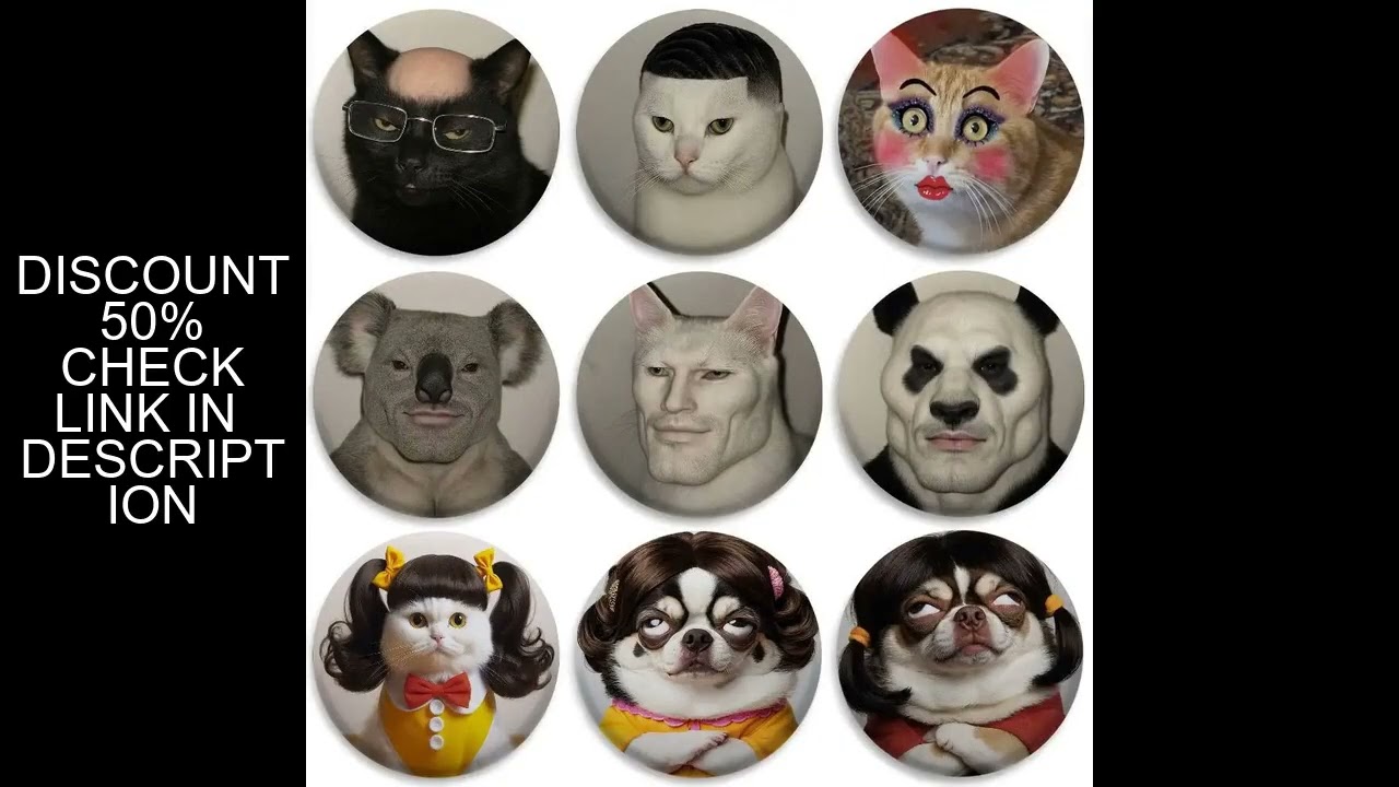 Abstract Ugly Animal Funny Badges Round Exquisite Badge Brooches Creative Pins For Clothes Hat Backp