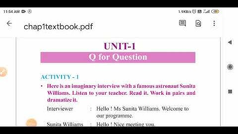 Std 8 Sem 1 Unit 1 Activity 1 Interview with Sunita Williams