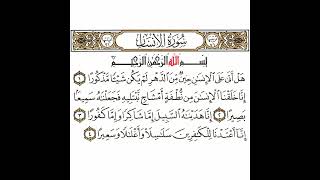 سورة الإنسان   القسم الأول تكرار كيفي من    هل أتى على الإنسان حين    إلى    سلاسل وأغلالا وسعيرا سمعها