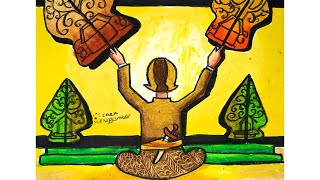 Cara Menggambar Tema Seni Tradisional Indonesia Wayang Kulit (Ep 420)