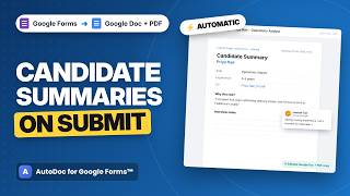 Turn Google Forms Job Applications into Review-Ready Candidate Summaries | AutoDoc