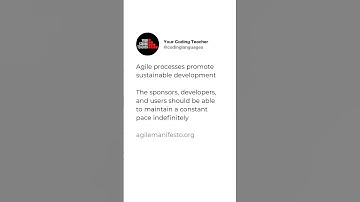 Agile processes promote sustainable development  The sponsors, developers, and users should be ab...