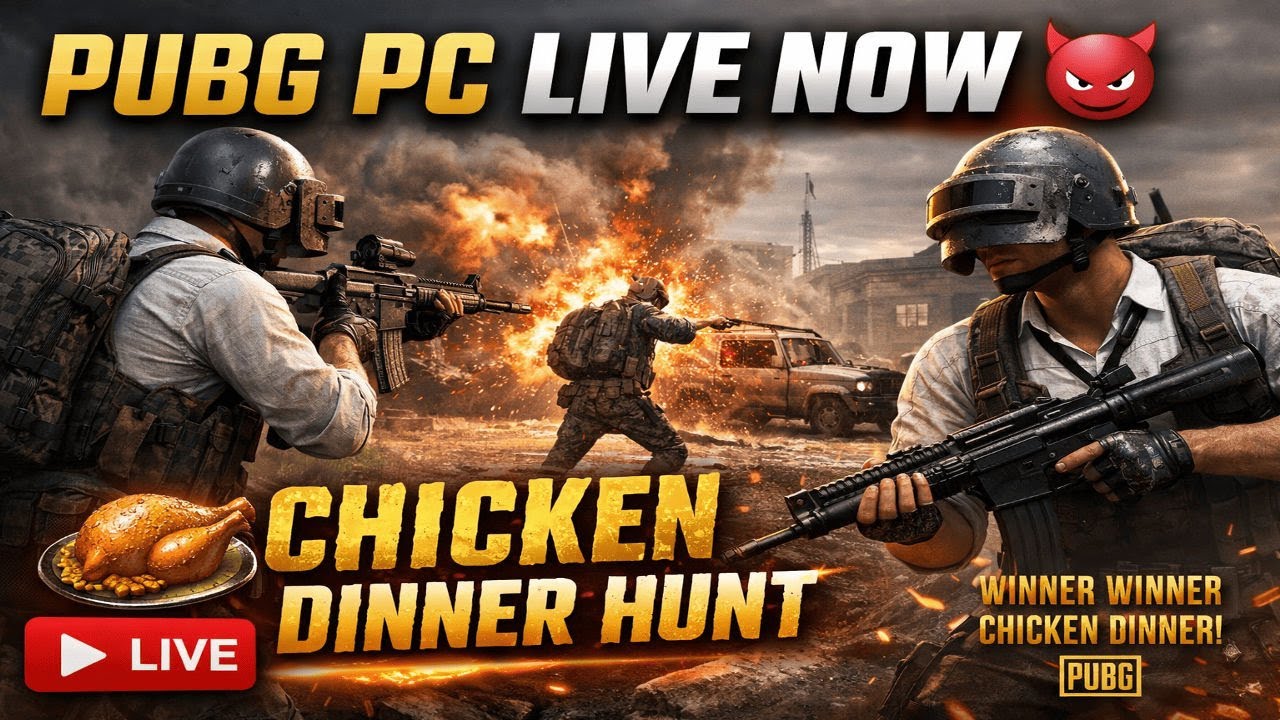 PUBG PC LIVE NOW 😈 | Chicken Dinner Hunt | Gaming Man