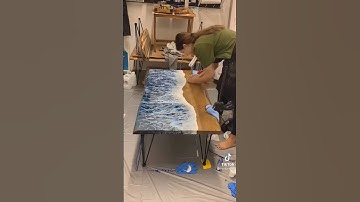Make a sea wave tea table from epoxy resin #epoxy #diy #handmade #decor