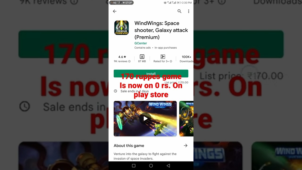 wind wings space shooter galaxy attack premium. is now free on play store for 2 days.