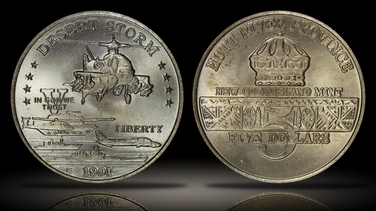1991 5 Hutt River Province Desert Storm Apache Helicopter Pcgs Ms66 New Queensland Mint Youtube