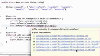 Android Application Development Tutorial 19 Setting up an ArrayAdapter   YouTube