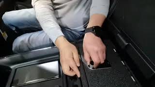 Dodge RAM TRX and  RAM GT In-vehicle console safes installation.(Fingerprint Lock with Key)