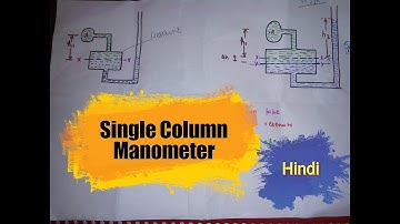8) SINGLE COLUMN MANOMETER || Derivation || PRESSURE MEASUREMENT || HINDI