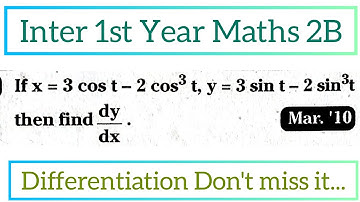 If x=3 cost-2 cos³t, y=3 sint-2 sin³t then find dy/dx@maths naresh eclass
