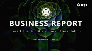 Information Green Succulents Business PowerPoint Templates Update