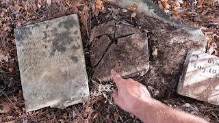 ABANDONED 173 YEAR OLD GRAVES FOUND ON ROADSIDE | PUTTING BROKEN HEADSTONES BACK TOGETHER