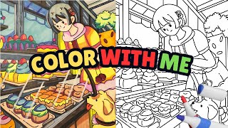 Relaxing Color With Me Cute Girl and Dog Coloring Page