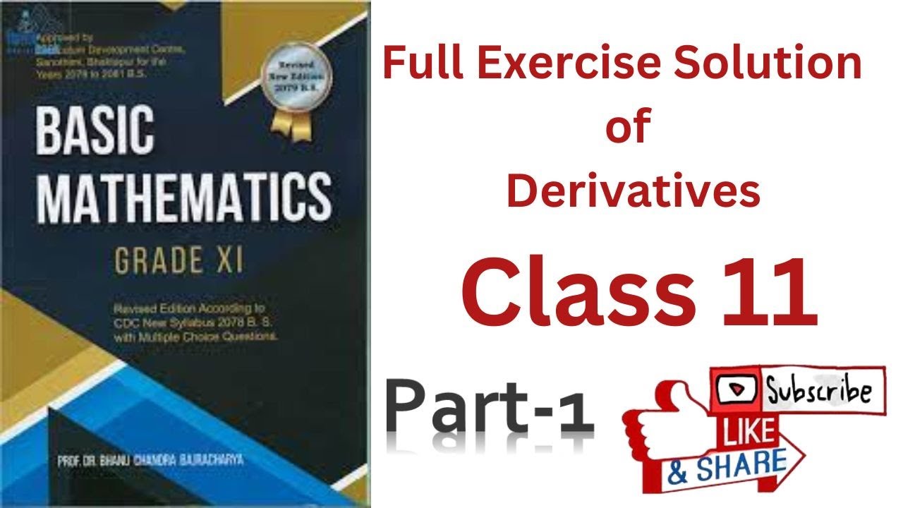 Exercise of The Derivatives of Class 11 || part-1 || based on NEW Syllabus.