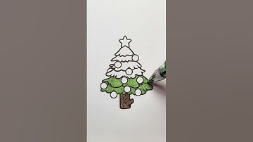 🎄 Coloring in a Christmas tree 😁 #satisfyingvideo #coloringvideos