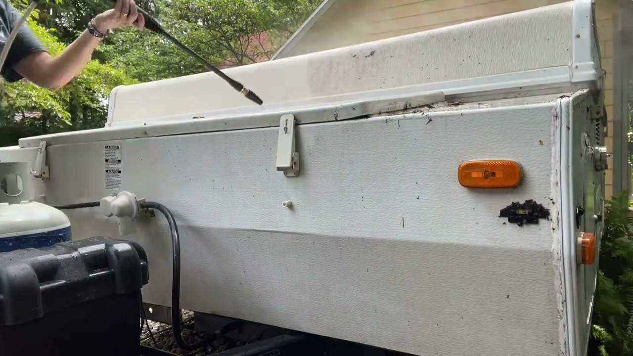Nasty Power Wash the Pop Up Camper