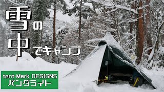 【ソロキャンプ】積雪30㎝ パンダライトで雪中キャンプできるのか【閑乗寺公園キャンプ場】