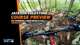GoPro: Jackson Goldstones Course Preview in SNOWSHOE | 2023 UCI Downhill MTB World Cup
