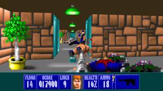 Wolfenstein 3D Spear of Destiny ECWolf - Level 14 - All Secrets - 1080p 60fps