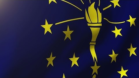 Indiana Flag Waving In The Wind. Looping Sun Rises Style. Animation Loop Stock Animation